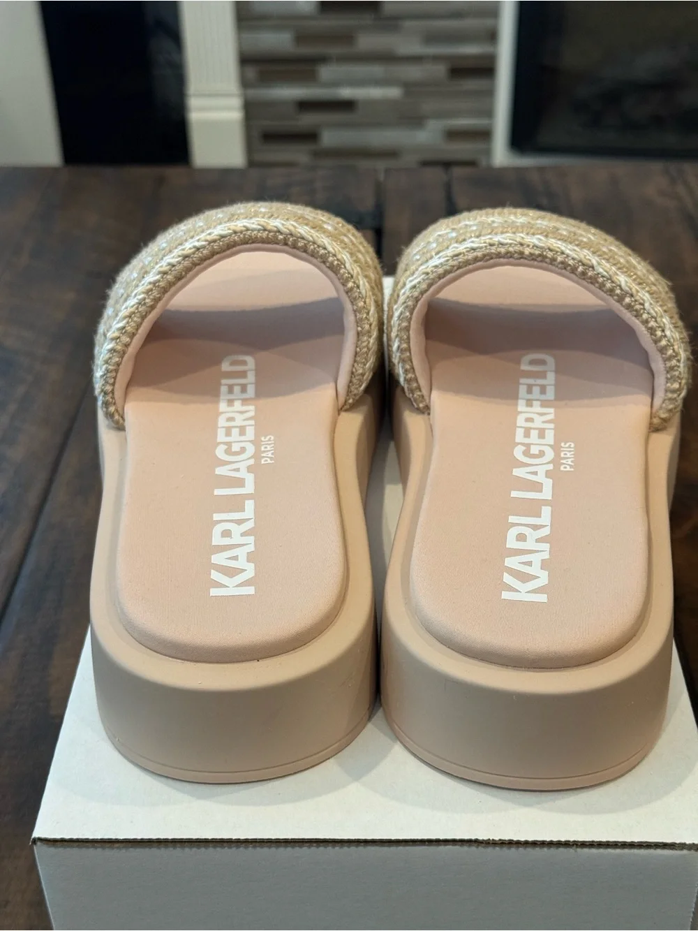 Karl Lagerfeld Paris Ortley Platform Slide Sandal (NWOT)